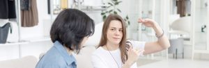 Two women take part in a coaching session.