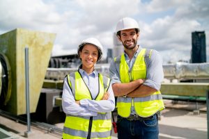 Two construction managers